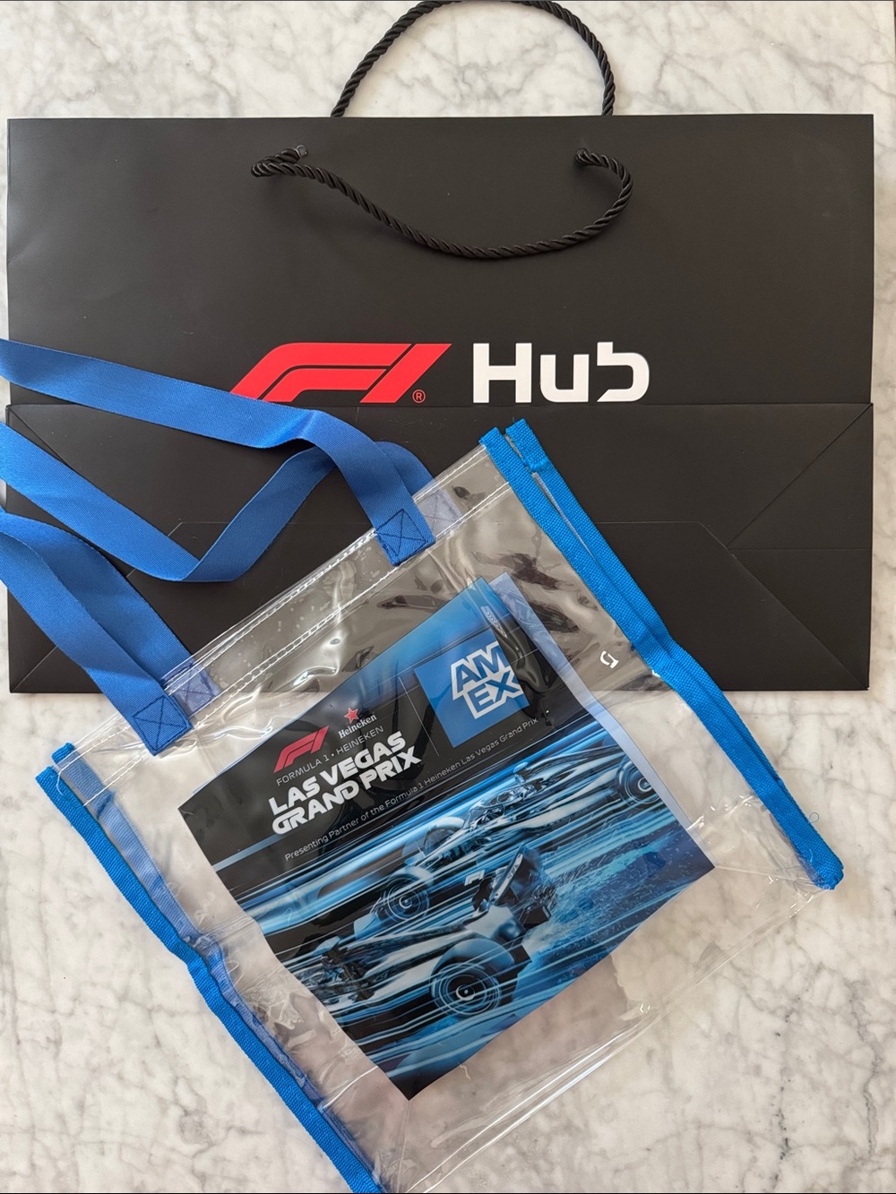 F1 AmEx Las Vegas 2025 Clear Tote shopper Bag - Las Vegas Grand Prix - set of 2